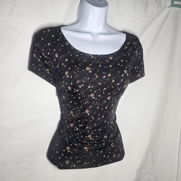Vintage y2k floral whimsigoth grunge stretchy top - Picture 1 of 4